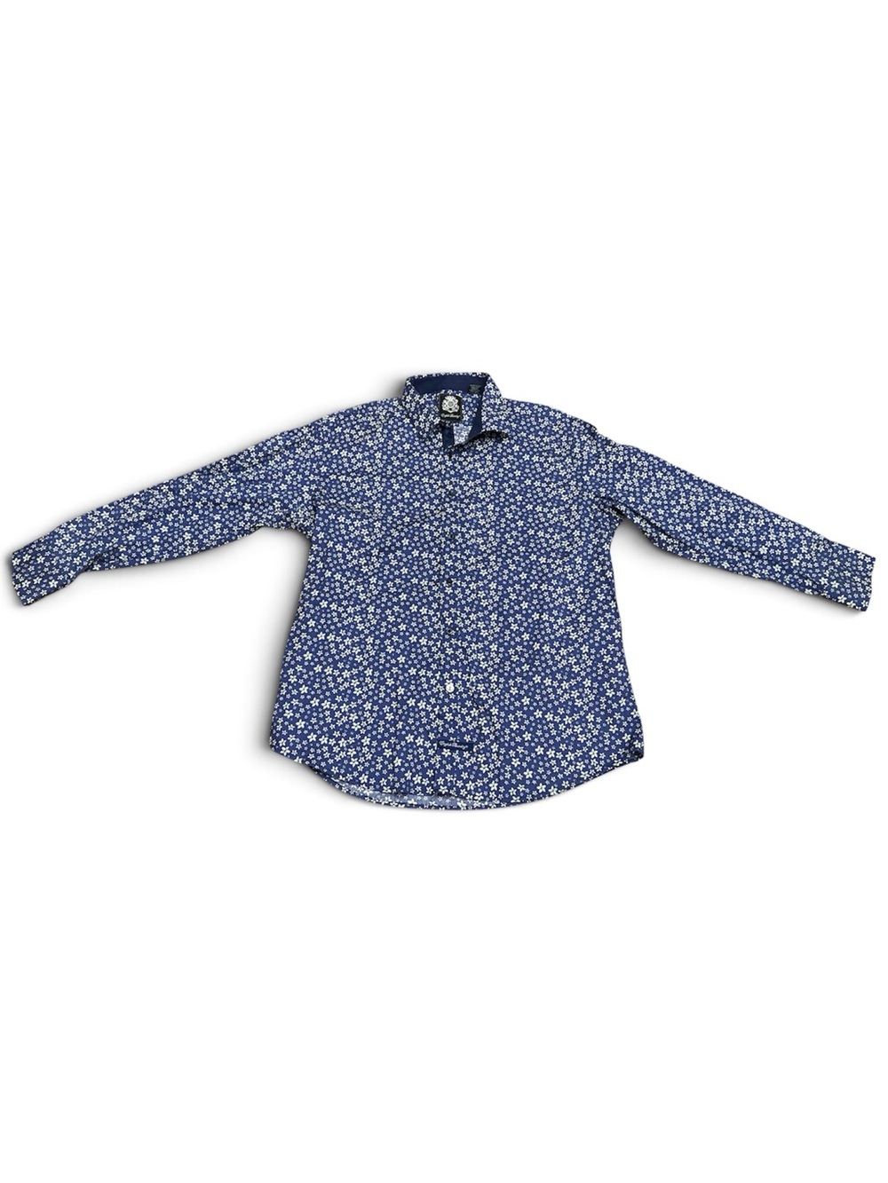 English Laundry Men’s Navy Blue Floral Button-Down Shirt